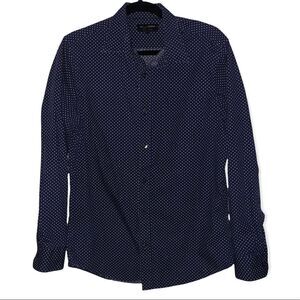 Men's Banana Republic Navy Printed Button Down Shirt